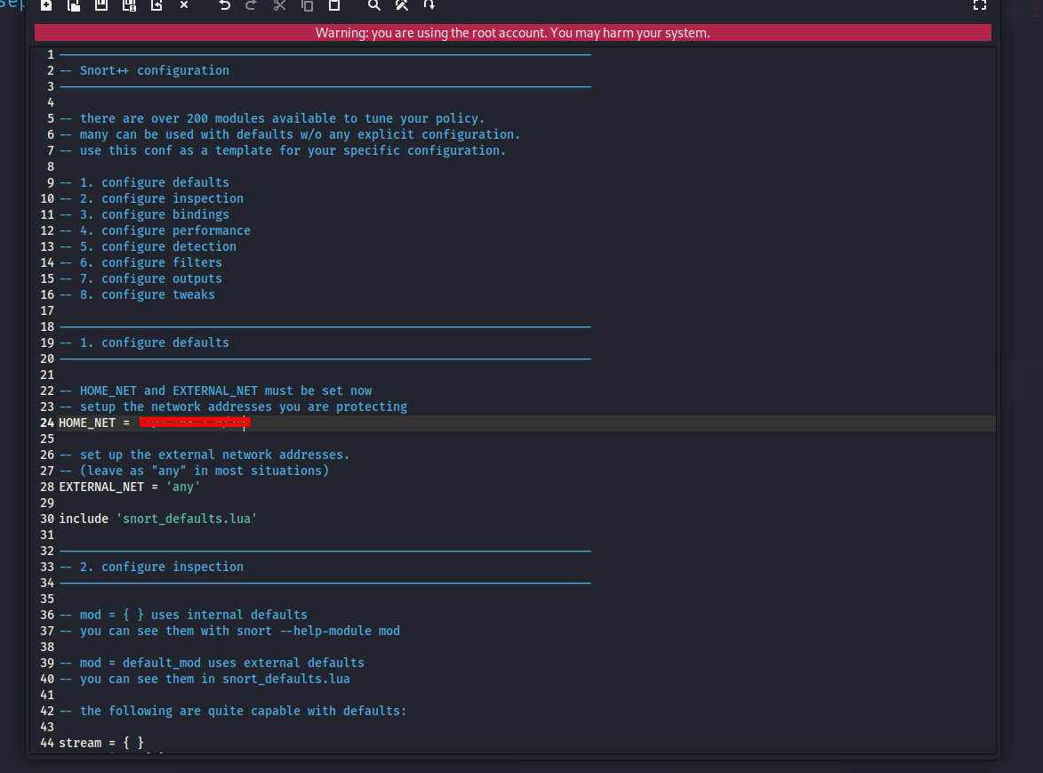HOME_NET updated to local network range