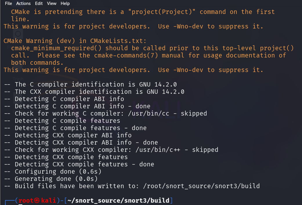 Snort 3 compilation output